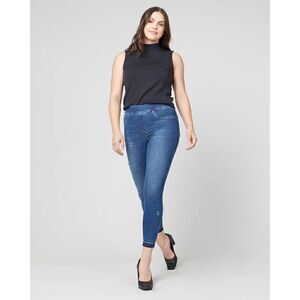 SPANX Distressed Ankle Jeans Size Large 20203R Medium Wash